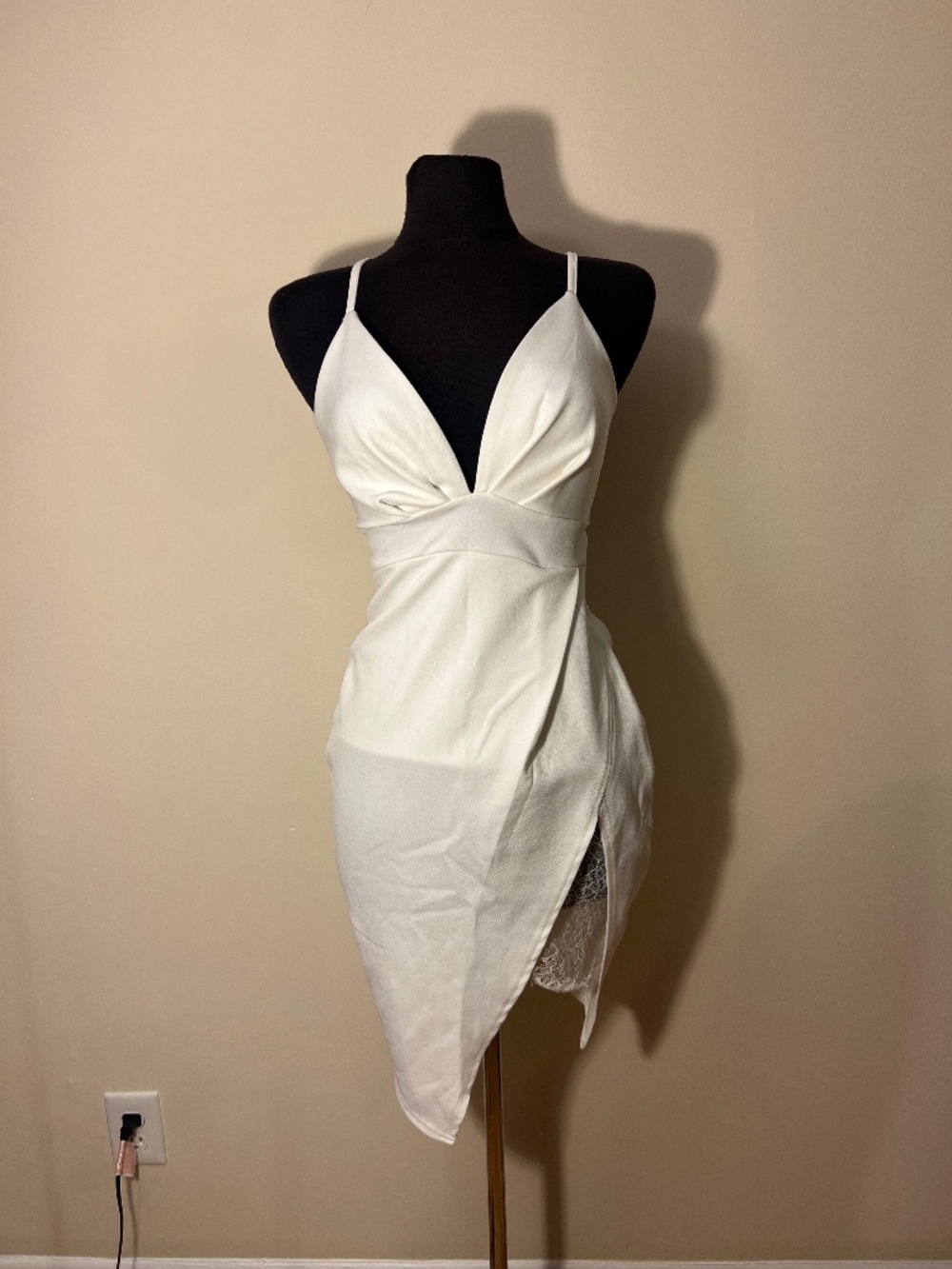 Boohoo white going out mini dress